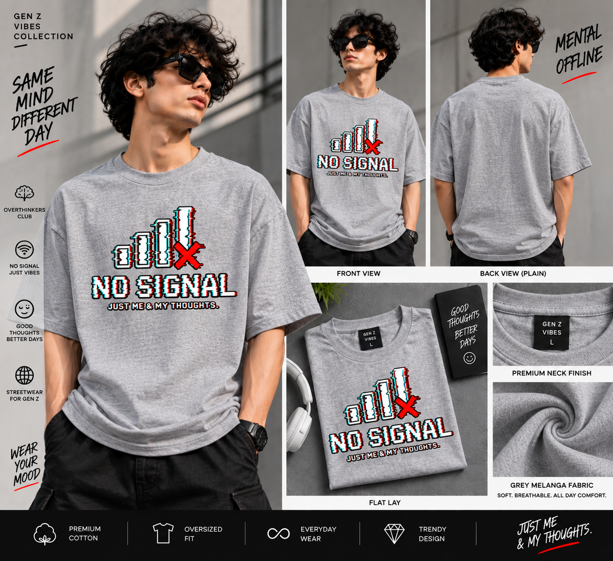 Out of My Head – Just Me & My Thoughts | Gen Z Graphic Oversized T-Shirt